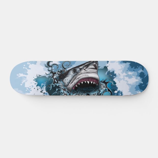 Powerful Ocean Wave Shark Motion Art Skateboard (Horz)
