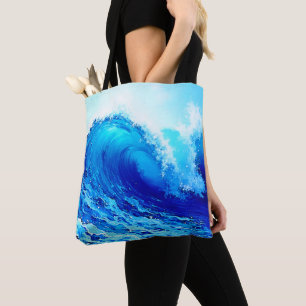 Powerful Ocean Wave Surge Design Tote Bag