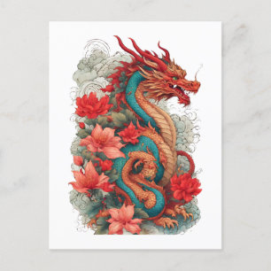 Powerful Oriental Dragon  Postcard