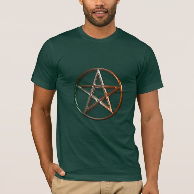 Powerful Pagan Pentacle Design T-Shirt (Front)