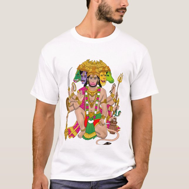 Powerful Panchmukhi Hanuman T-Shirt (Front)