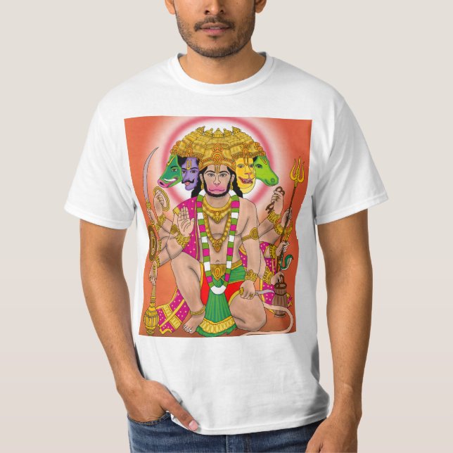 Powerful Panchmukhi Hanuman T-Shirt – Divine Prote (Front)