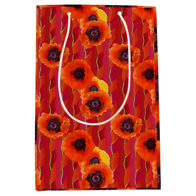 Powerful Poppies Medium Gift Bag (Front)