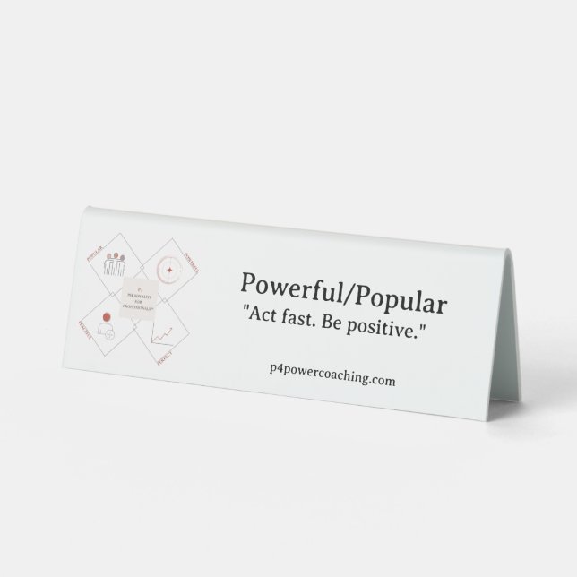 Powerful/Popular Plastic Desk Plaque Table Tent (Front)