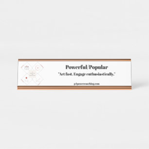 Powerful/Popular Rose Gold Desk Plaque Name Plate