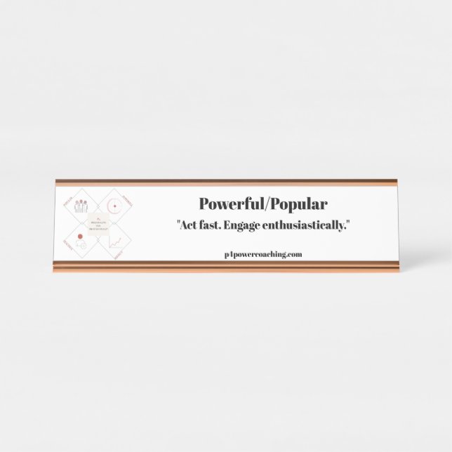 Powerful/Popular Rose Gold Desk Plaque Name Plate (Front)
