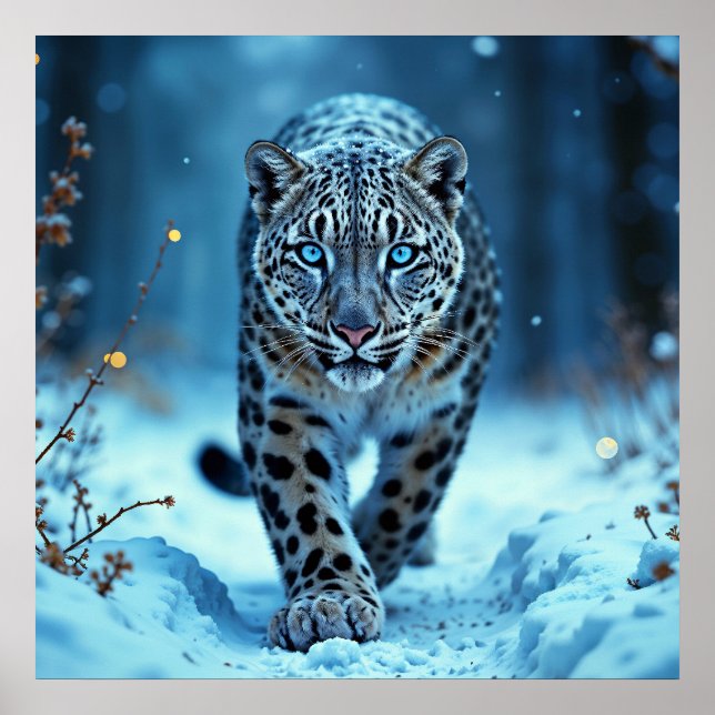 Powerful predator snowy wilderness cold beauty poster (Front)