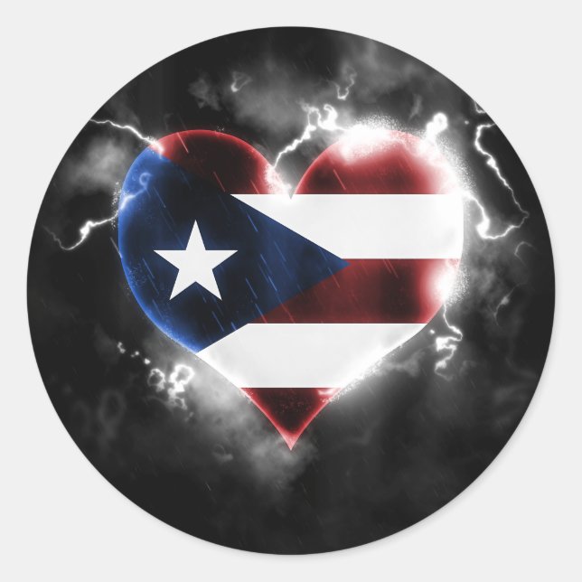 Powerful Puerto Rico Classic Round Sticker (Front)
