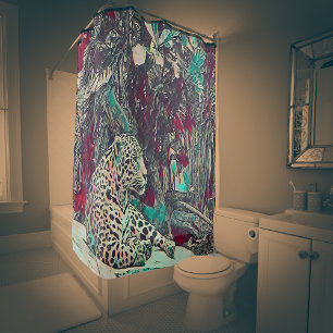 Powerful Resting Jaguar  Shower Curtain