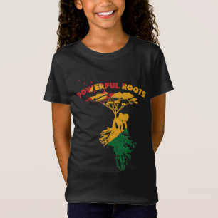 Powerful Roots Afro African American Pride Black P T-Shirt
