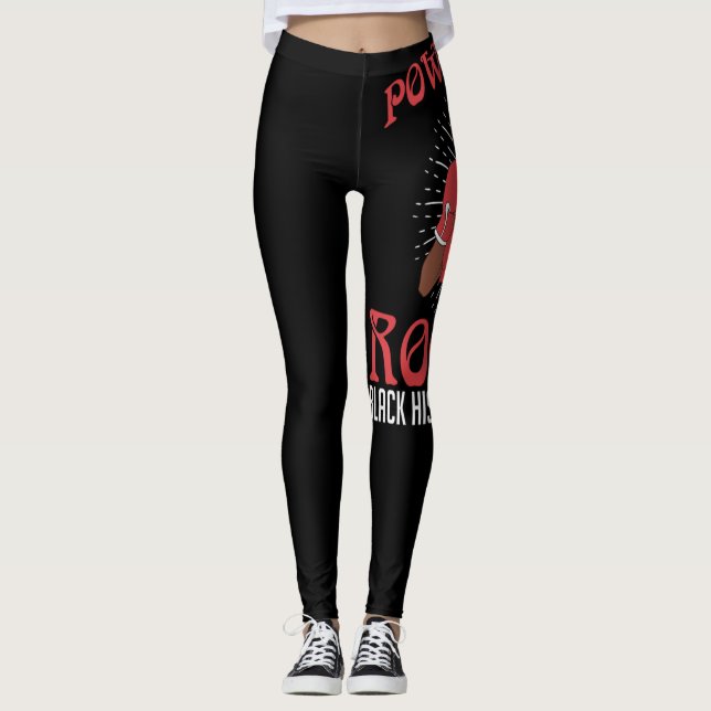 Powerful Roots Black History Month Boxing For Boxe Leggings (Front)