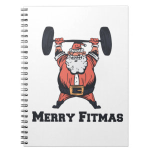 Powerful Santa Claus Weights Lifting Notebook