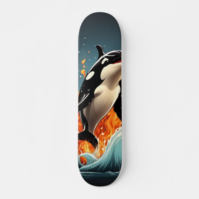Powerful Skate Orca Fish Jumping From Water Skateboard (Front)