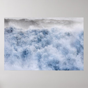 Powerful Stormy Waves In Winter Poster
