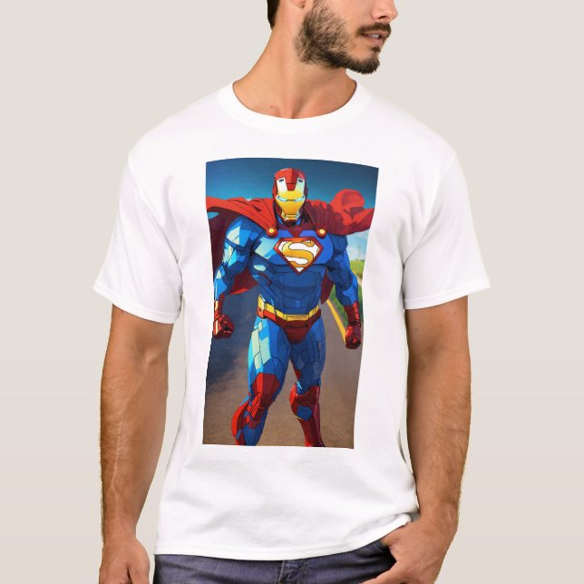 Powerful Superhero Wall Art Print - Inspire Your S T-Shirt (Front)