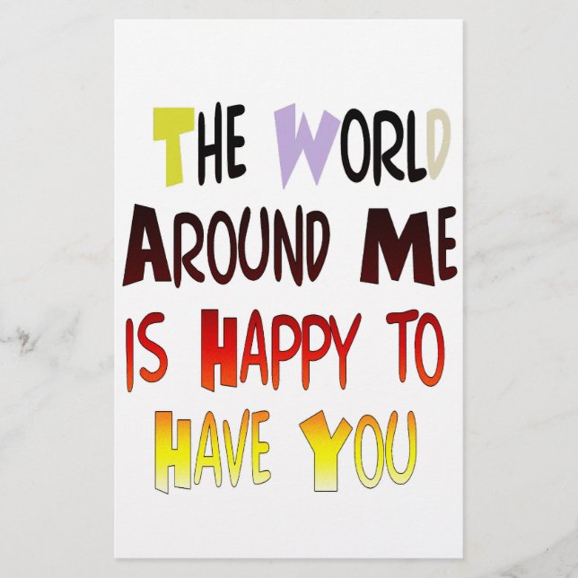 Powerful Welcome Message: A Motivational Quote Stationery (Front)