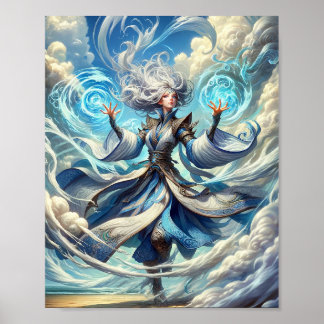 Powerful Wind Magician: A Storm of spell Poster