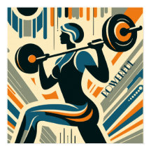 Powerful Women's Weight-lifting Art Deco