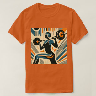 Powerful Women's Weight-lifting Art Deco T-Shirt