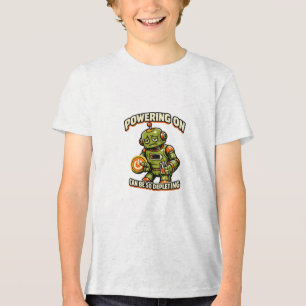 Powering On Can Be So Depleting Robot Tri-Blend Shirt