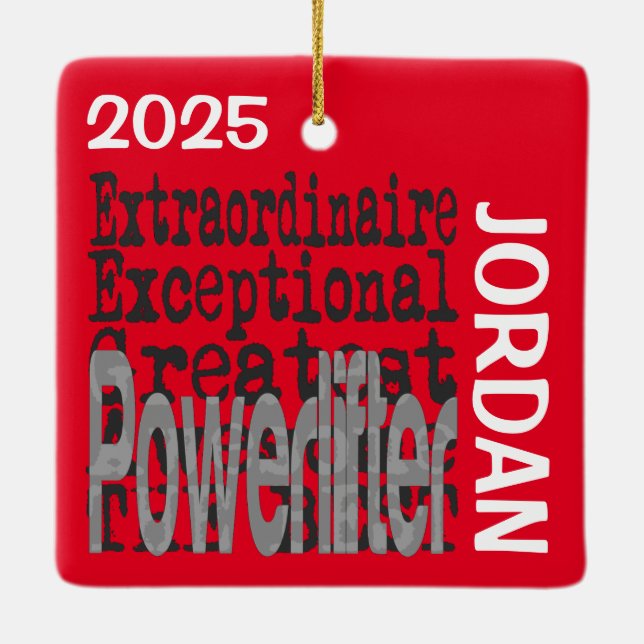Powerlifter Extraordinaire Ceramic Ornament (Back)
