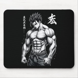 Powerlifter Japanese Anime Style Muscle Bodybuilde Mouse Mat