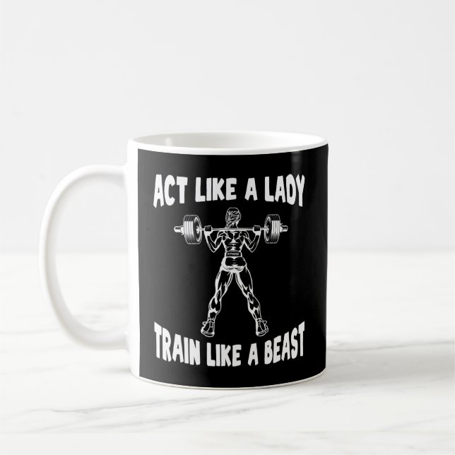 Powerlifter Weightlifting Gym Training Workout Pow Coffee Mug (Left)