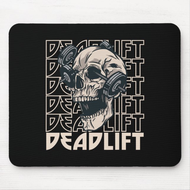 Powerlifting Deadlift Skull Bodybuilding  Mouse Mat (Front)
