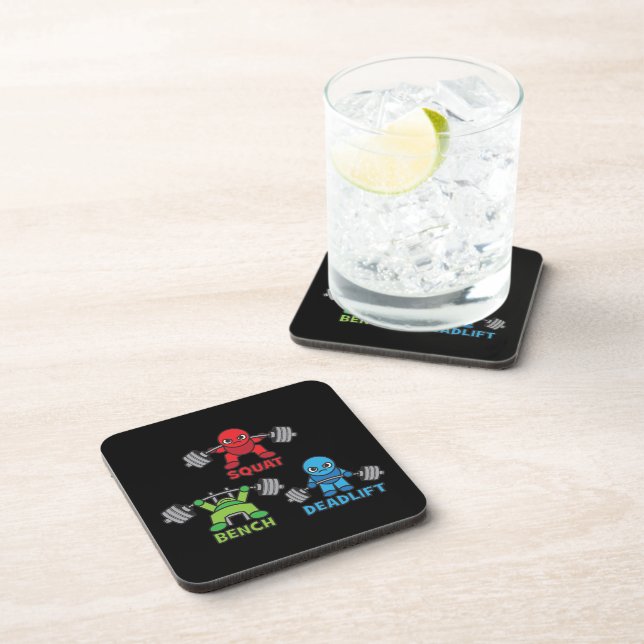 Powerlifting Kawaii - Squat, Bench Press, Deadlift Coaster (Right Side)