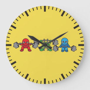 Powerlifting Kawaii - Squat, Bench Press, Deadlift Large Clock