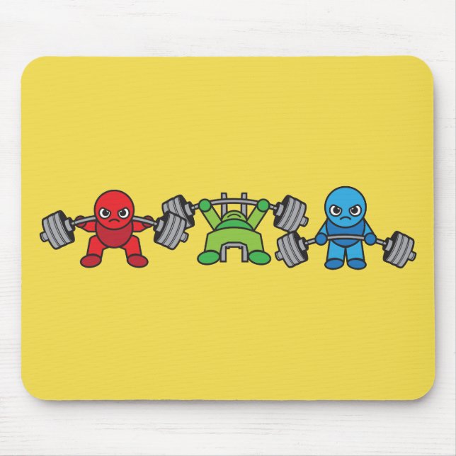 Powerlifting Kawaii - Squat, Bench Press, Deadlift Mouse Mat (Front)