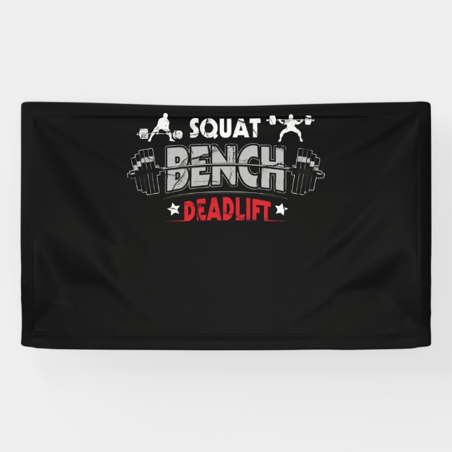 Powerlifting Squat Bench Deadlift Weightlifting Banner (Horizontal)