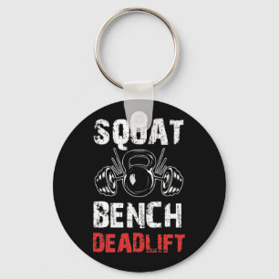 Powerlifting Squat Bench Deadlift Weightlifting Key Ring