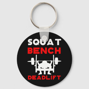 Powerlifting  Squat Bench Deadlift Weightlifting Key Ring