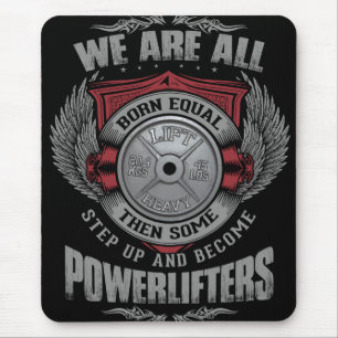 Powerlifting - STEP UP - Barbell Plate - Gym Mouse Mat