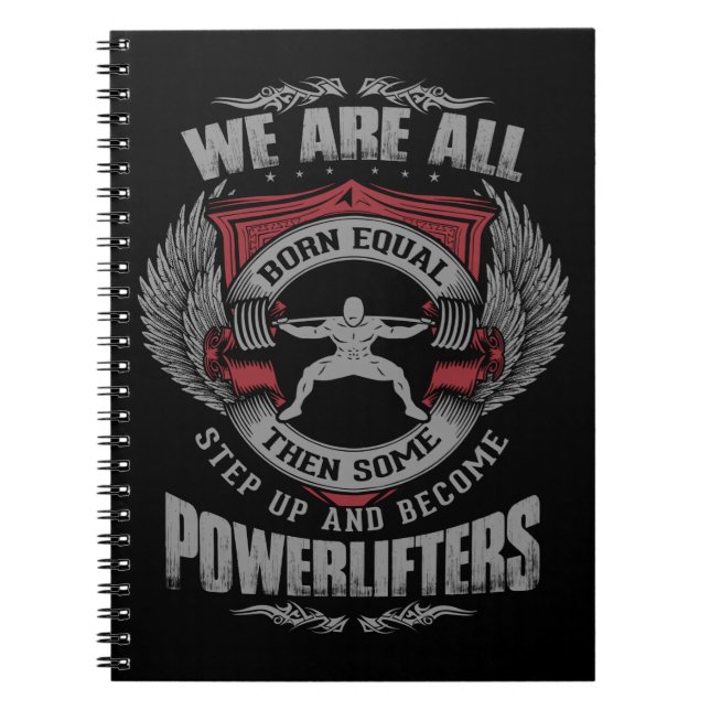 Powerlifting - STEP UP - Gym Workout Motivational Notebook (Front)