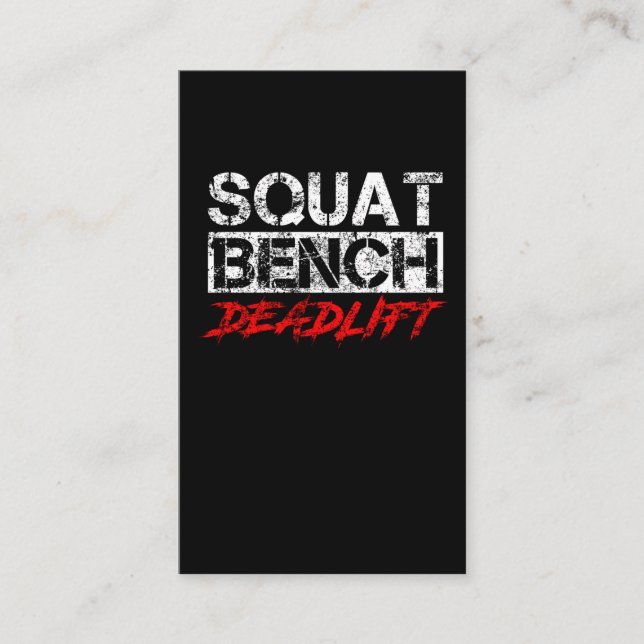Powerlifting Workout Squat Bench Deadlift Sports Business Card (Front)