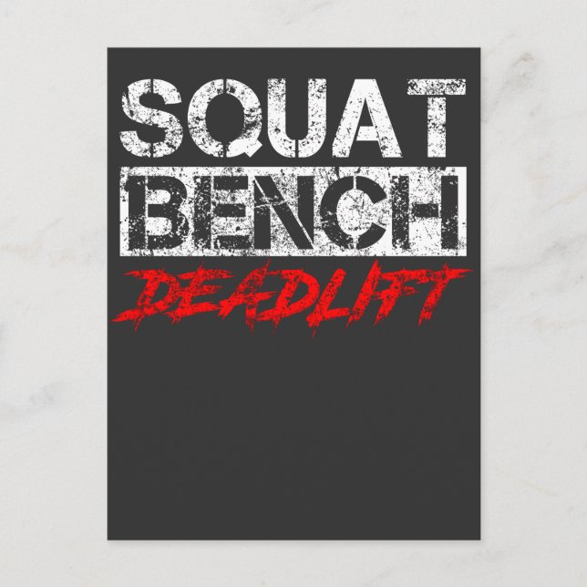 Powerlifting Workout Squat Bench Deadlift Sports Postcard (Front)