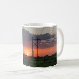 Powerline Sunset Landscape Coffee Mug