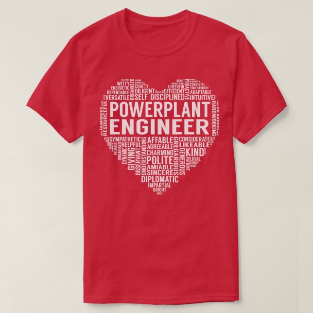 Powerplant Engineer Heart T-Shirt (Design Front)