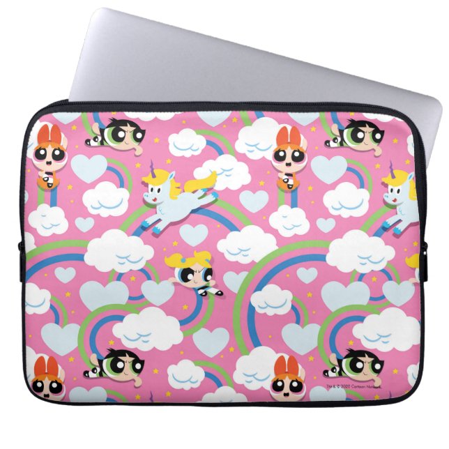 Powerpuff Girls & Donny Rainbow Pattern Laptop Sleeve (Front)