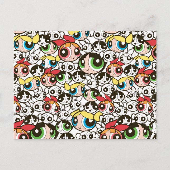 Powerpuff Girls Face Pattern Invitation Postcard (Front)