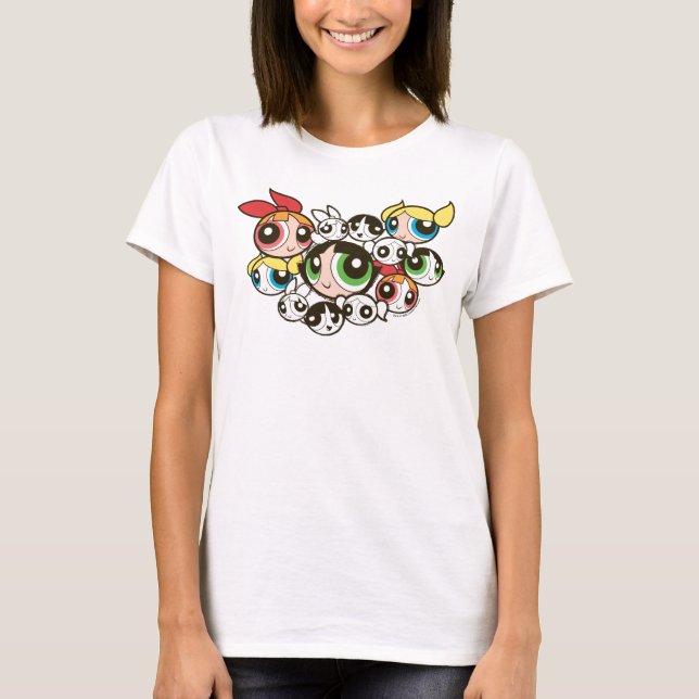 Powerpuff Girls Face Pattern T-Shirt (Front)