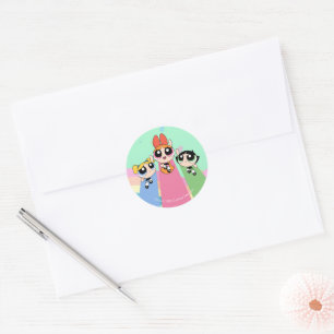 Powerpuff Girls Fly High Classic Round Sticker