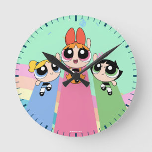 Powerpuff Girls Fly High Round Clock