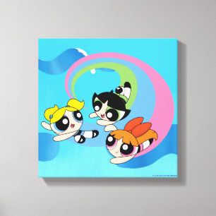 Powerpuff Girls Fly Through The Sky Canvas Print