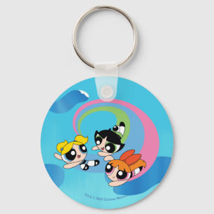 Powerpuff Girls Fly Through The Sky Key Ring