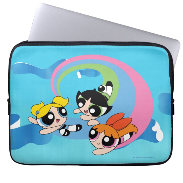 Powerpuff Girls Fly Through The Sky Laptop Sleeve (Front)