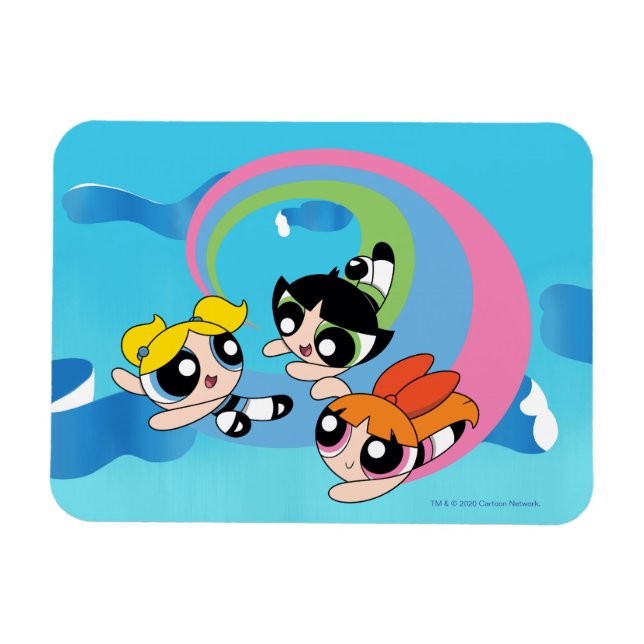 Powerpuff Girls Fly Through The Sky Magnet (Horizontal)