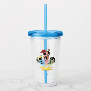 Powerpuff Girls Launch Into The Air Acrylic Tumbler